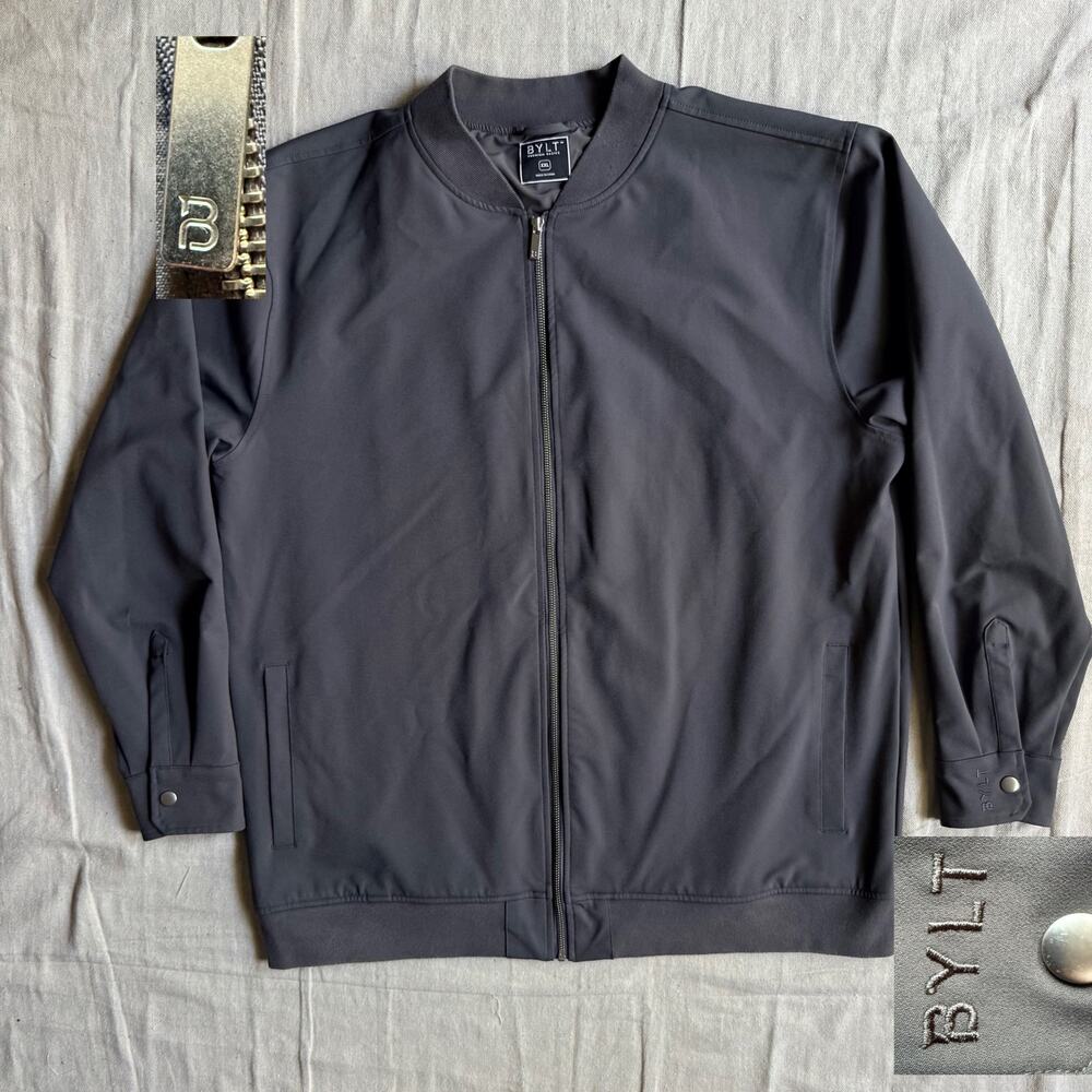 Bylt Premium Basics Jacket Men's XXL Limitless Bomber Jacket Full Zip Gray Golf